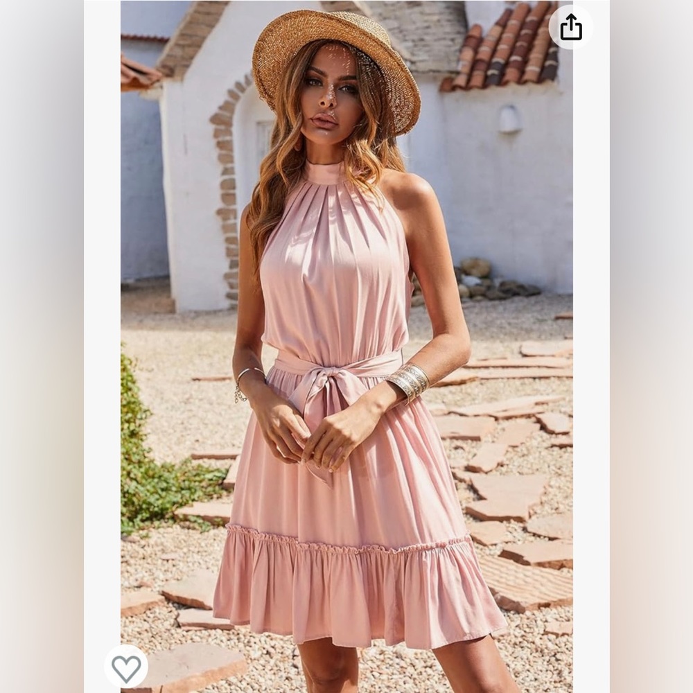 Pink ruffle sundress